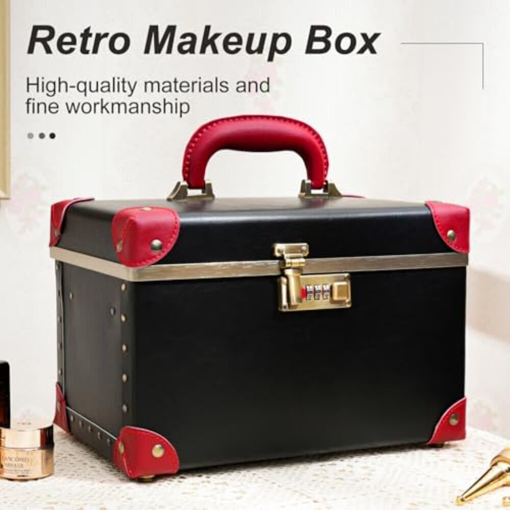 urecity Vintage Makeup Train Case